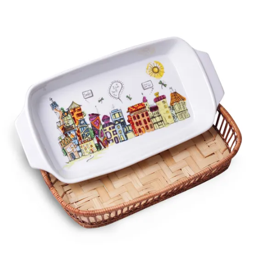 Форма для запікання 1,5л 36*19*5см прямокутна з ротанговим кошиком кераміка 6304 KAMILLE Житомир - фото 6
