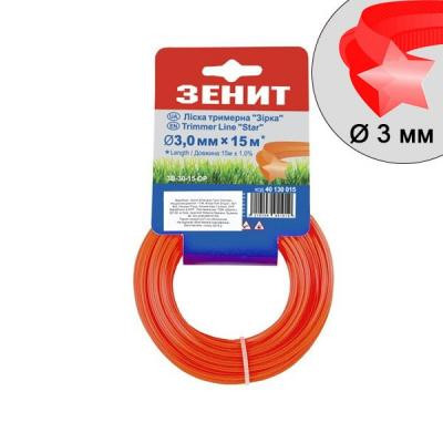 Жилка косильна Зеніт плетена &quot;Зірка&quot; 3,0 мм х 15 м (3В-30-15-ОР) (40130015) Вінниця - фото 1