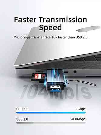 Кардридер Cabletime USB3.0 A + USB Type-C, SD/TF, 5Gbps (CD40G) ( 10348 ) Харьков