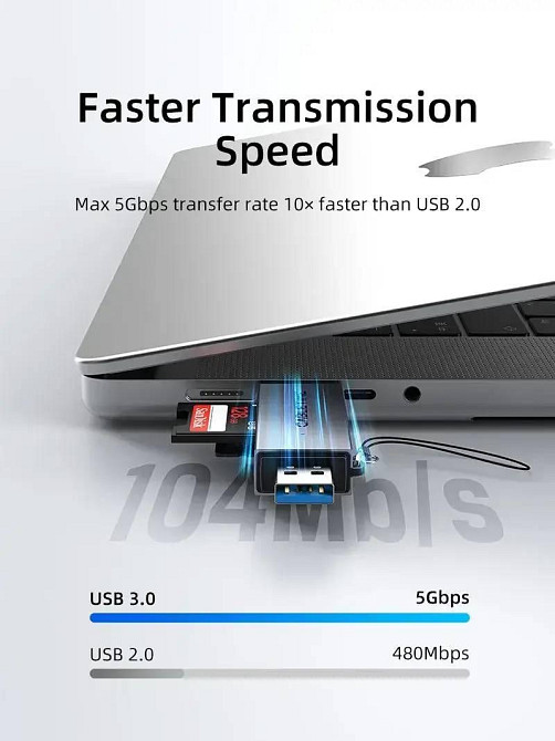 Кардридер Cabletime USB3.0 A + USB Type-C, SD/TF, 5Gbps (CD40G) ( 10348 ) Харьков - изображение 4