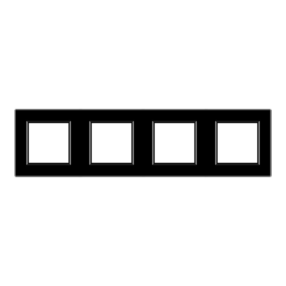LIVOLO Рамка 4-постова LIVOLO, загартоване скло, чорна матова, 294×80 мм (VL-P7E/E/E/E-10BS06) Коломыя - изображение 2