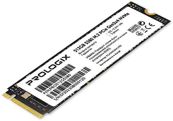 Накопичувач SSD 512GB Prologix S380 M.2 2280 PCIe 3.0 x4 NVMe TLC (PRO512GS380) M.2 2280 Харків