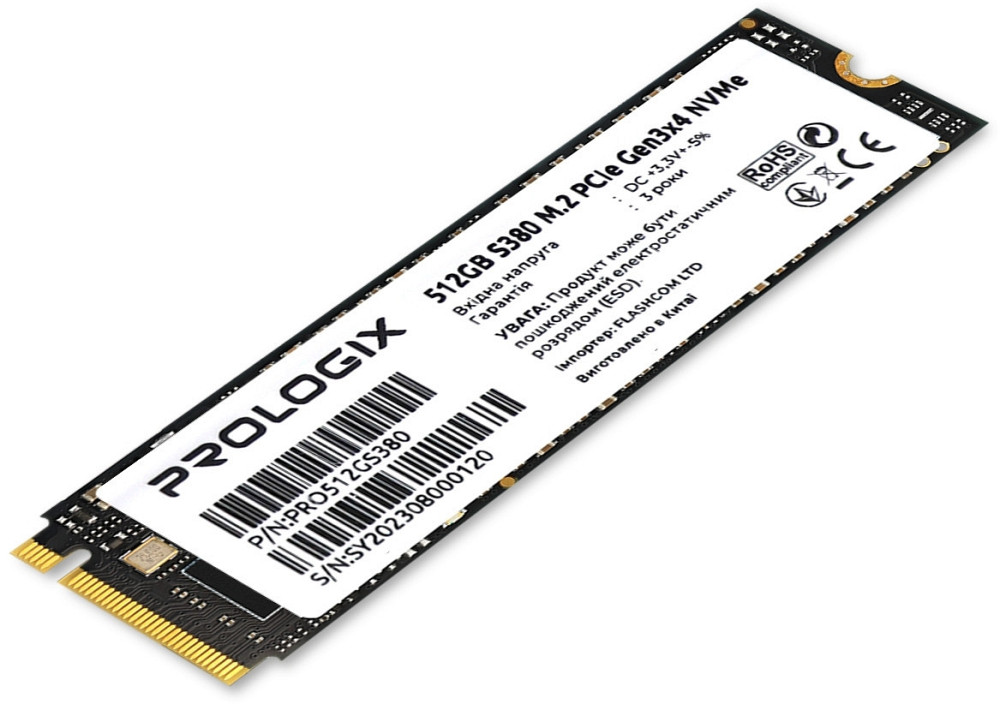Накопичувач SSD 512GB Prologix S380 M.2 2280 PCIe 3.0 x4 NVMe TLC (PRO512GS380) M.2 2280 Харків - фото 3