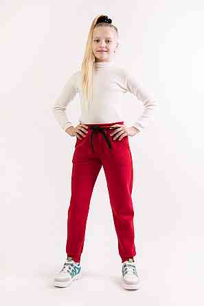 Дитячі теплі штани, червоні 128 Крохатушка одяг Київ