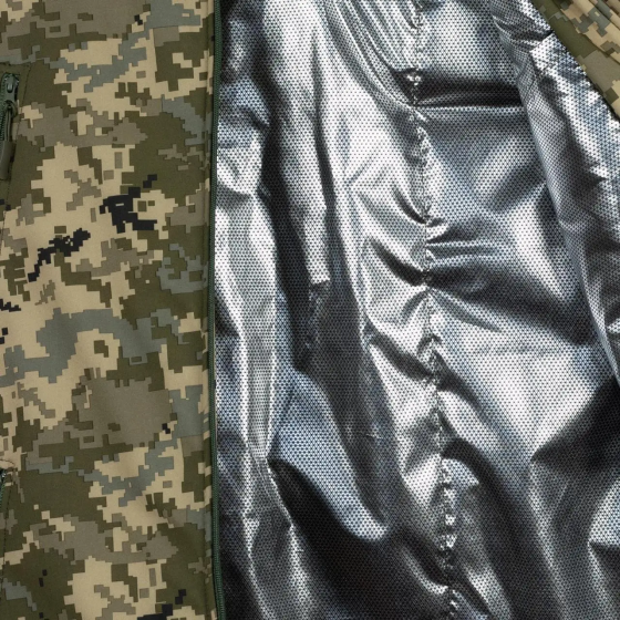 Мужская зимняя теплосохраняющая куртка SoftShell Max-Heat ММ-14 с капюшоном (Пиксель ВСУ) XL Киев