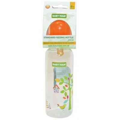 Бутылочка для кормления Baby Team с латексной соской, 250 мл 0+ оранж (1310_оранжевый) Винница