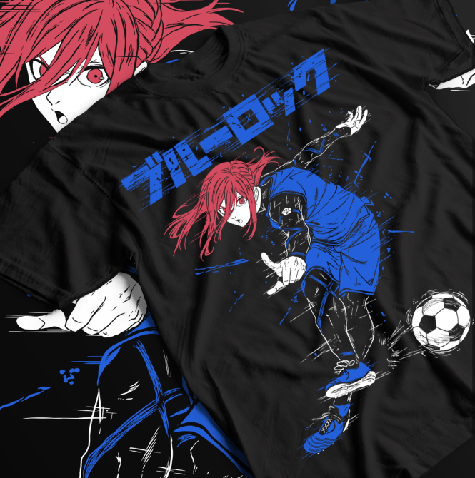 Футболка з аніме принтом Кхігірі Хйоума Блуе Локк оверсайз (S/M/L) Чорний AnimeJ0789 Дніпро - фото 1