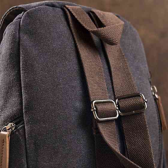 Компактний жіночий текстильний рюкзак Vintage 20194 Чорний Київ