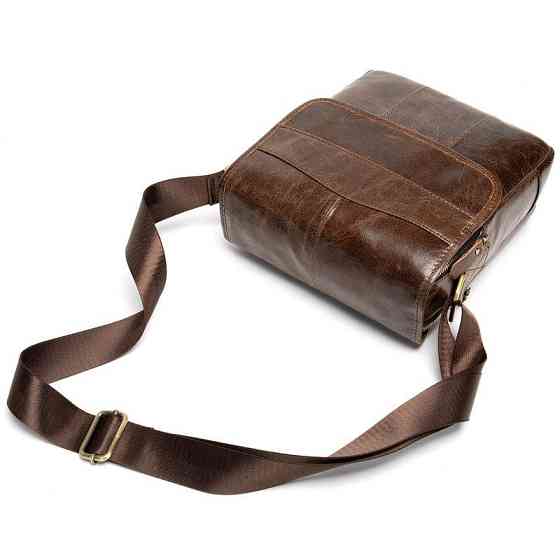 Сумка Vintage из натуральной гладкой кожи 14945 Коричневая Киев