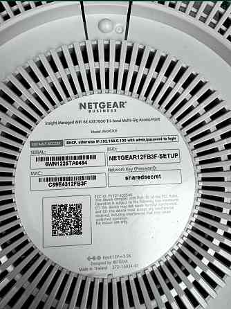 Мережеве обладнання Точка доступу: Netgear Wax630e AXE7800 Wi-Fi 6E POE. Київ
