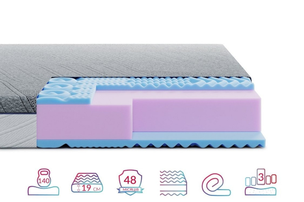 Ортопедичний матрац Noble Bellagio Bello/Белладжіо Белло (безпружинний) ТМ Нighfoam 90х200 Харків - фото 1