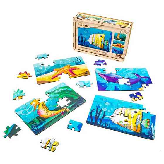 Детский деревянный пазл Морские жители 4 в 1 Puz-57896, 80 элементов Винница