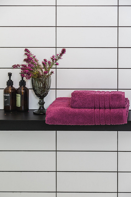Рушник Ecotton 70х140 см махровий банний високої щільності 420 г/м² вишневий Raspberry Коломия - фото 3