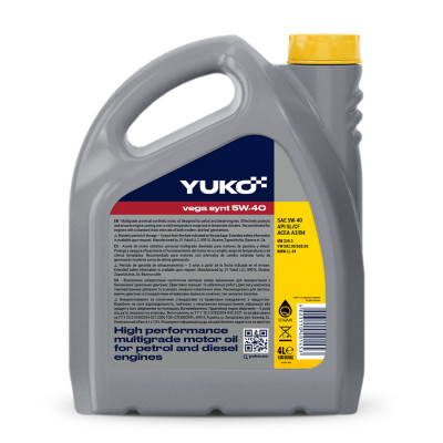 Моторна олива Yuko VEGA SYNT 5W-40 4л (4823110401453) Вінниця - фото 2