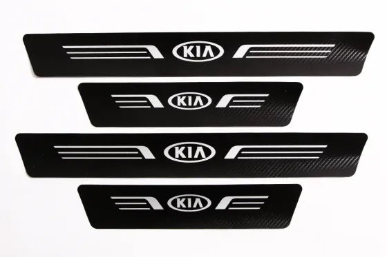 Наклейка на пороги KIA черный карбон Автограф (4 шт.) Винница