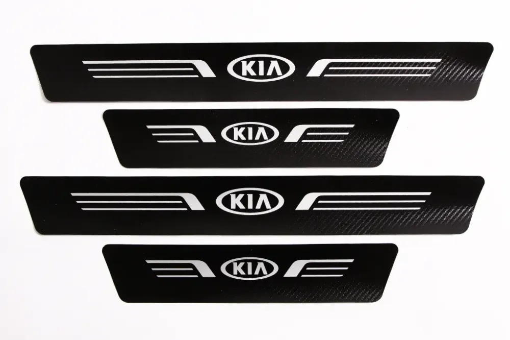 Наклейка на порогах KIA чорний карбон Автограф (4 шт). Вінниця - фото 1