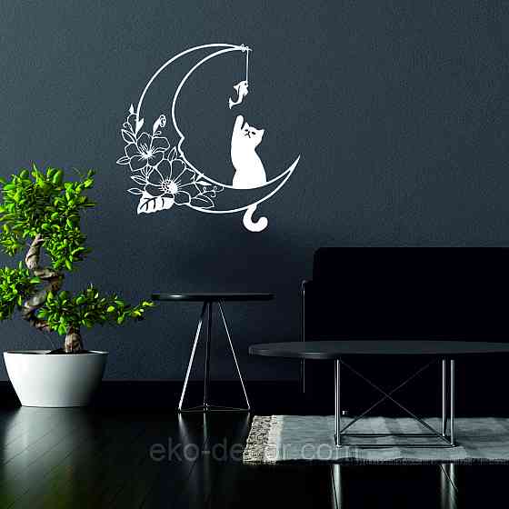 Декоративное настенное 3D Панно «Котёнок» Декор на стену с объемом 70*69 см, Белый Киев