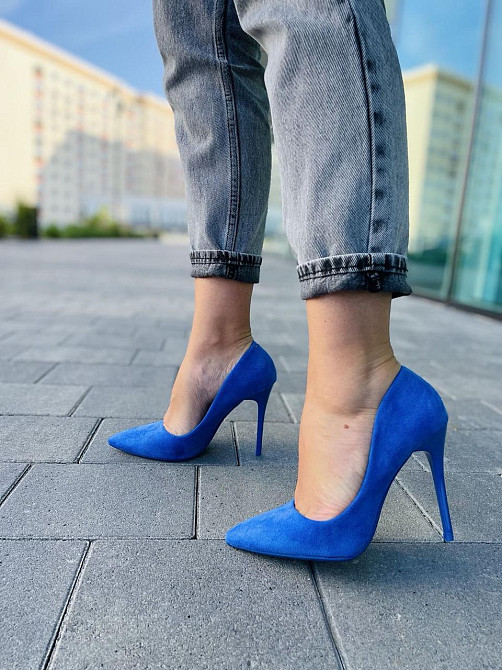Comer Туфлі жіночі COMER сині еко-замша 36р. каблук 11см (4785) Коломия - фото 2