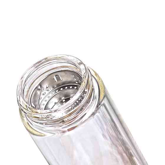 Термос скляний з подвійними стінками та ситечком 330 мл сірий HP-14-39G Коломия