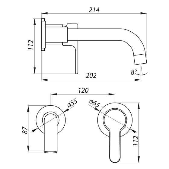 Змішувач для умивальника Zerix LR1003-1 вбудований (LL1209) Київ
