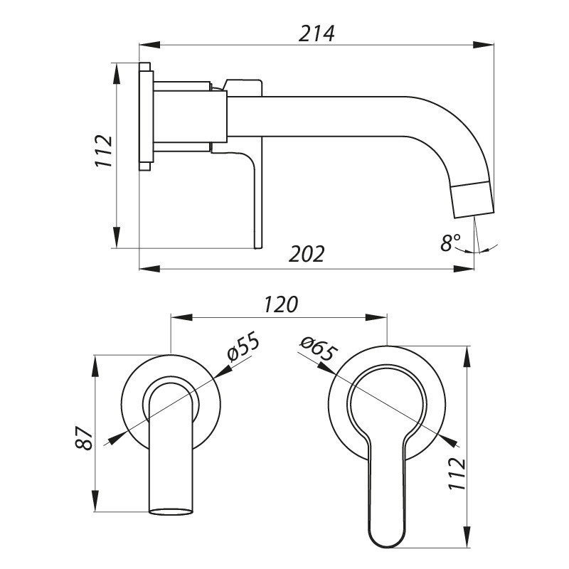 Змішувач для умивальника Zerix LR1003-1 вбудований (LL1209) Київ - фото 2