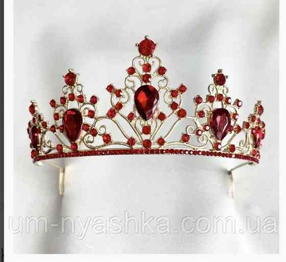 Диадема на обруче Корона изумрудная с камнями Кривой Рог