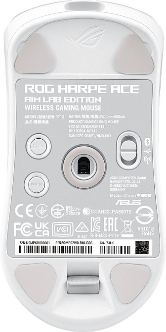 Миша бездротова Asus ROG Harpe Ace Aim Lab Edition White (90MP02W0-BMUA10) Білий Харьков - изображение 8