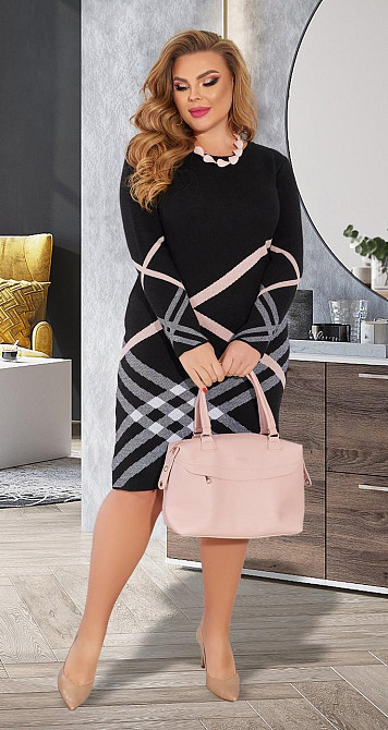 Стильне в'язане плаття великого розміру (48) Київ - фото 1