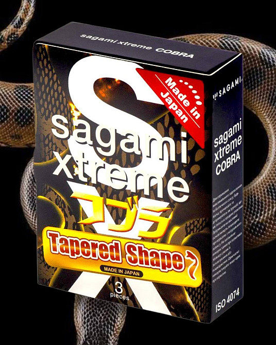 Презервативи латексні Sagami Xtreme Tapered Shape Cobra паковання 3 шт. Sex Aura Київ - фото 4