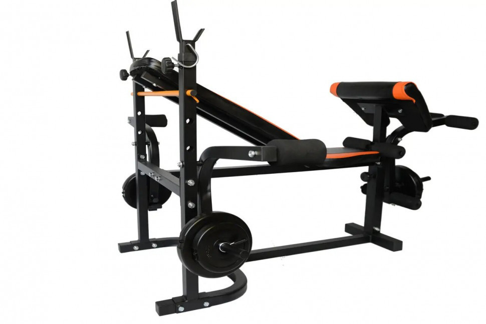 Скамья для жима + Штанга с прямым грифом 50 кг Гантели, гири, штанги и диски АВС пластик комплект Киев - изображение 2