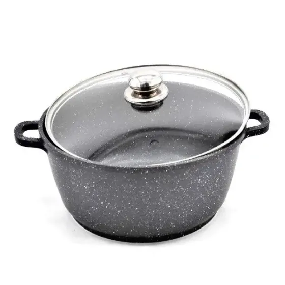 Кастрюля казан с крышкой Benson BN-297 из литого алюминия и мраморным антипригарным покрытием объемом 1.5 л. Коломия