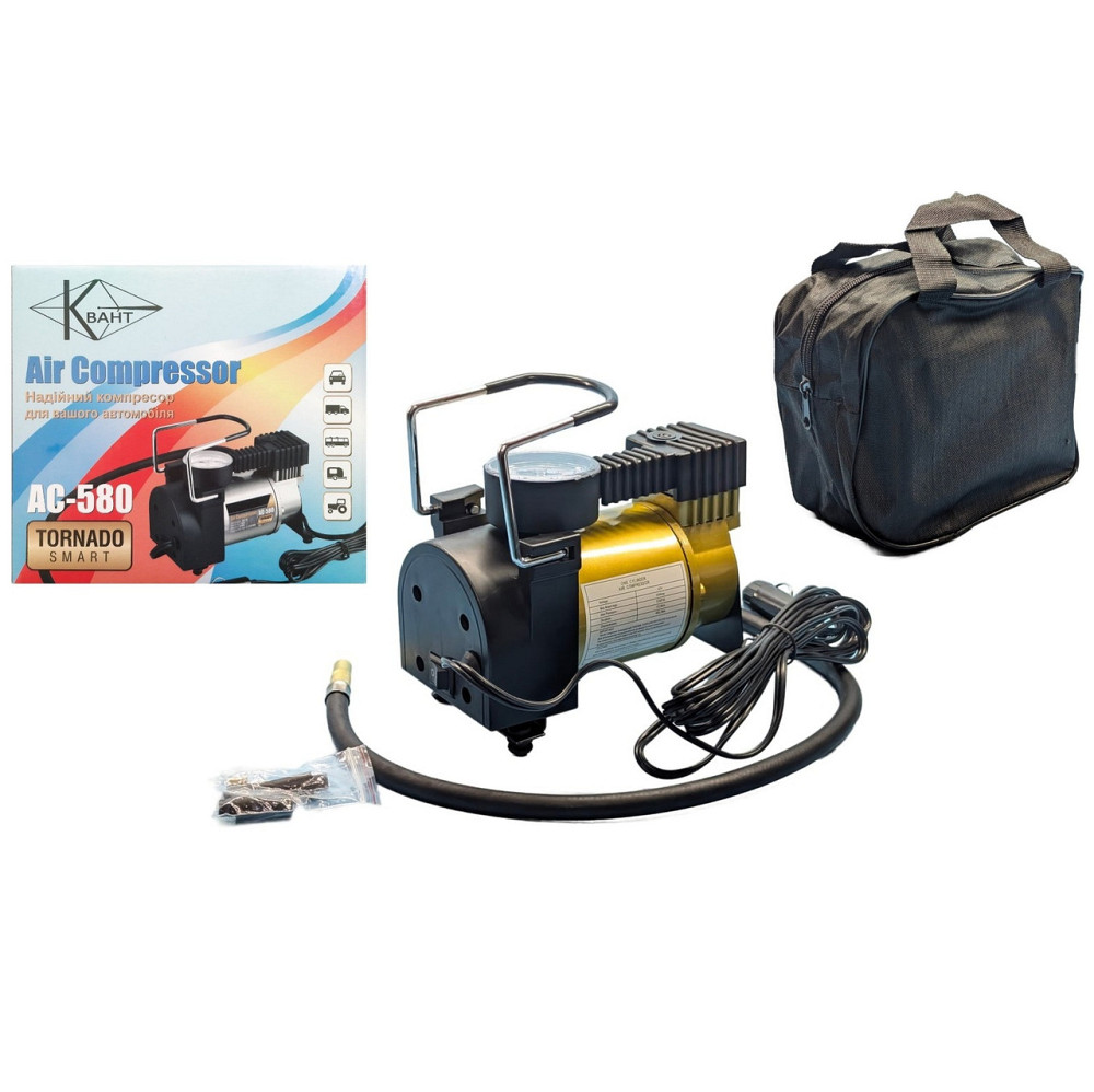 Компресор автомобільний КВАНТ AC-580 12В з аналоговим датчиком тиску Харків - фото 5