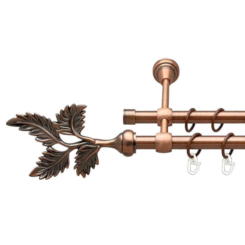 Карниз Orvit Папороть металевий дворядний литий гладка труба кільце металеве Мідь 16\16 мм 240 см (00-00019675) Львів - фото 1