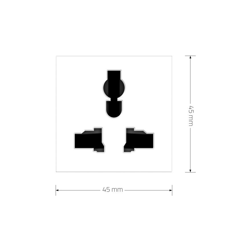 LIVOLO Універсальна розетка LIVOLO 12-в-1, з заземленням і шторками, біла, 16А 250В, модуль (VL Коломия - фото 2