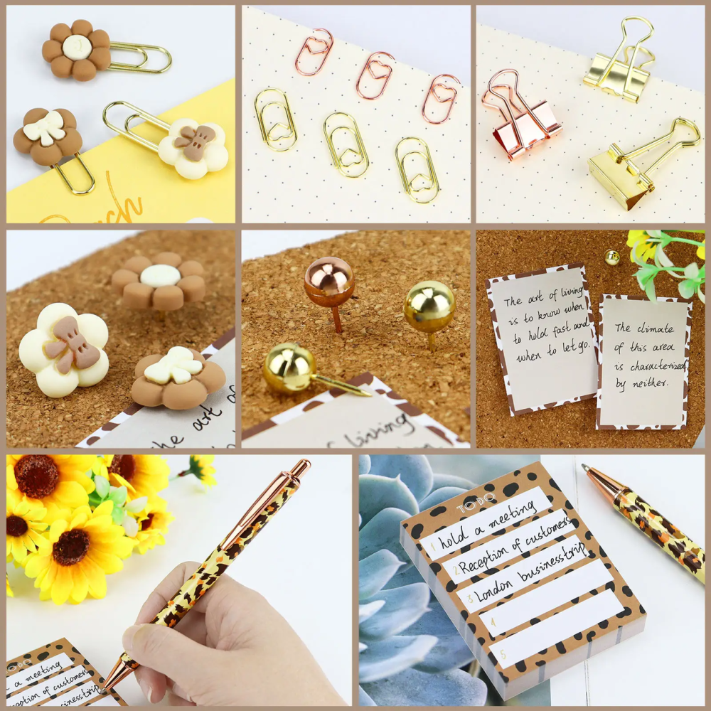 Подарунковий набір канцелярії для навчання і роботи, органайзер, ручка, скріпки і стікери, леопардовий бокс Кам'янець-Подільський - фото 5