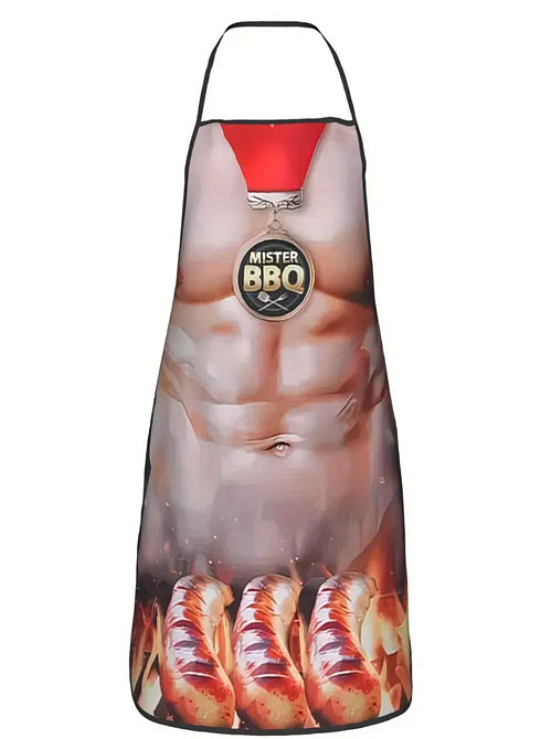 Прикольний фартух для чоловіків Mister BBQ 80 на 60 см різнобарвний Київ - фото 5