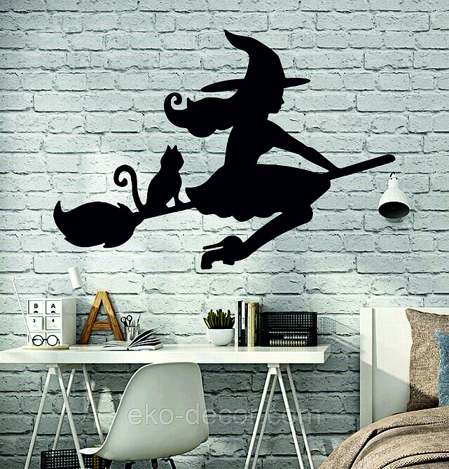 Декоративное настенное Панно «Ведьма на метле с котом», Декор на стену Киев - изображение 9