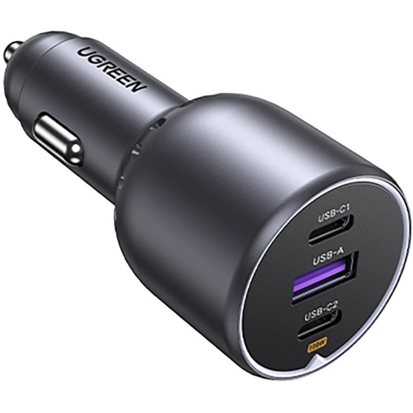 Автозарядка 3xUSB 130W (2xUSB-C+USB-A) QC 3.0 Чорна (EC705) UGREEN Винница - изображение 2