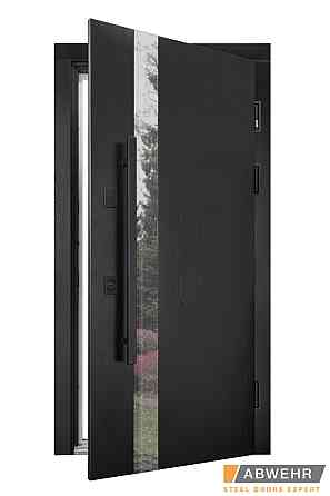 Двері вуличні, модель 536 CARAT ТЕРМОРОЗРИВ 3 контури ущільнення, чорне дерево/білий Київ