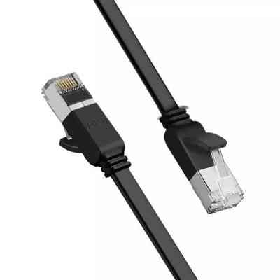 Патч-корд 2м, U/UTP Cat 6 Copper Ethernet Flat Cable NW101 Black Ugreen (50185) Винница
