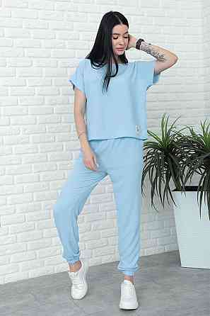 Літній костюм зі штанами на резинці "My day" оптом | Норма і батал Блакитний, 46-48 Київ