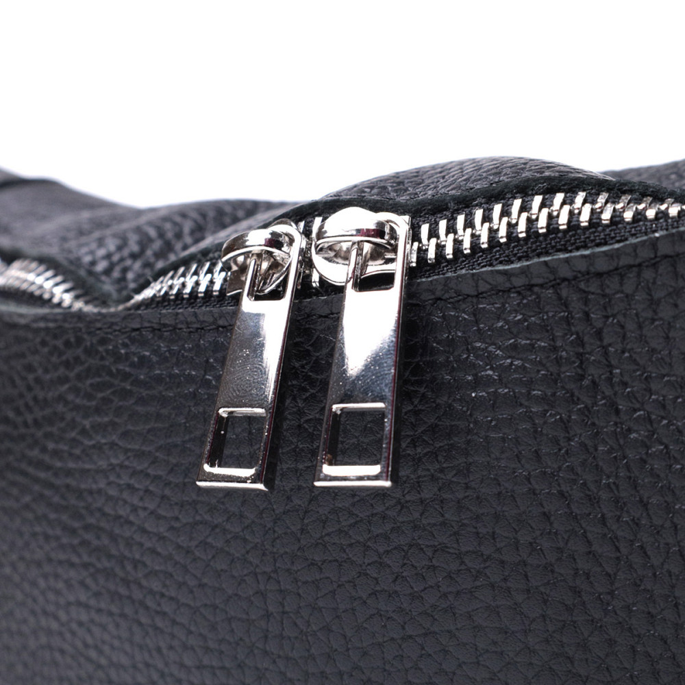 Зручна сумка-бананка унісекс з натуральної шкіри Shvigel 22824 Чорна Київ - фото 6