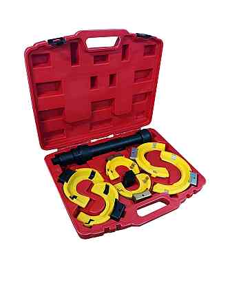 Стяжка пружин із 3 парами схоплень і пластиковими накладками, 7 предметів (роб. діапазон: 80-317 ммм, діаметри Одеса