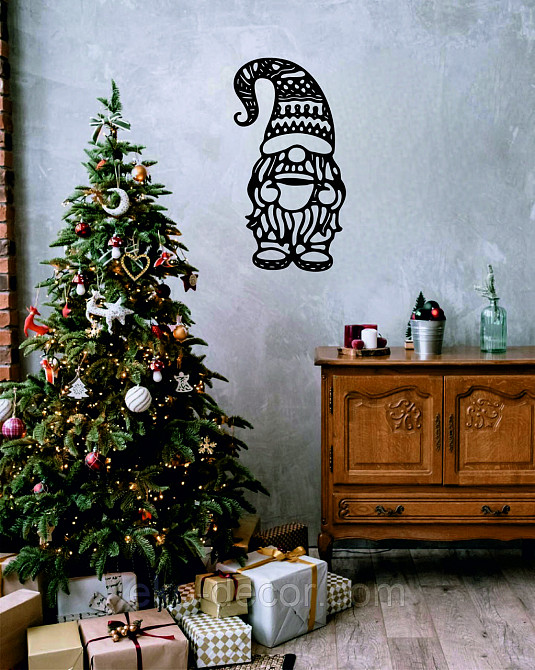 Декоративное настенное Панно «Гном», Декор на стену 90*47 см, Чёрный Киев - изображение 1