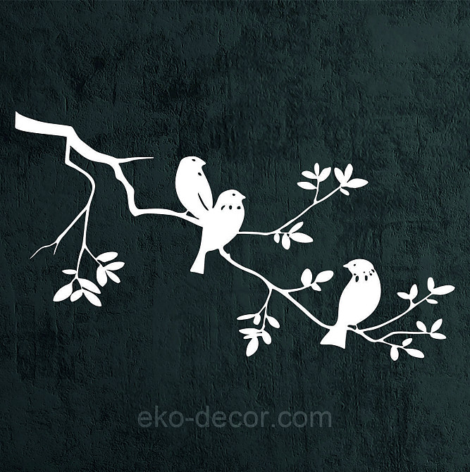 Декоративное настенное Панно «Птички на ветке», Декор на стену 90*51 см, Белый Киев - изображение 5