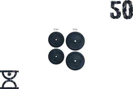 Набір блінів 50 кг (2x10 і 2x15) на гриф 25,30.50 мм Гантелі, гирі, штанги та диски граниліт пофарбований Київ