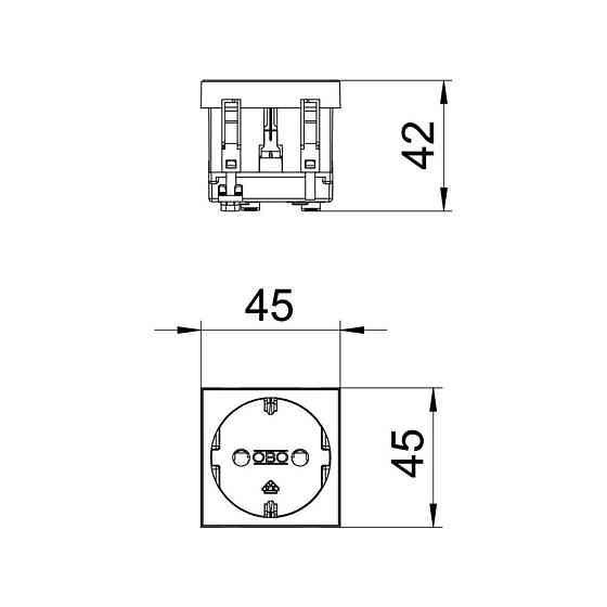 Розетка OBO Bettermann modul 45 із заземленням і шторками 250 В 16 A червона Київ