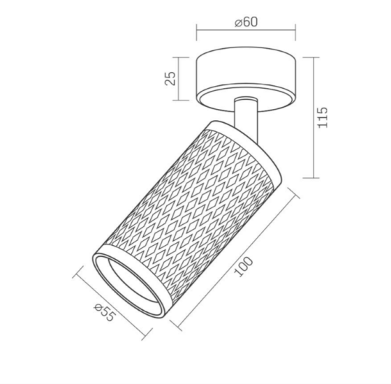 LED Світильник накладний під лампу GU10 поворотній біла призма VL-SPF02B-WP Videx Житомир