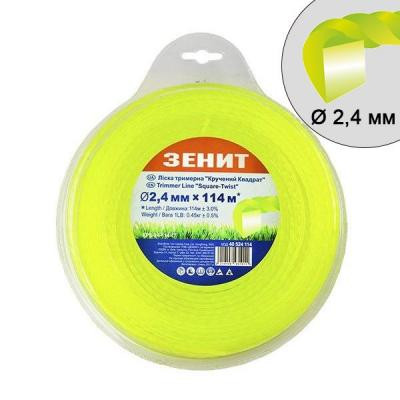 Жилка косильная Зеніт плетенная "Крученный квадрат" 2,4 мм х 114 м (КРК-24-114-С) (40524114) Винница - изображение 1