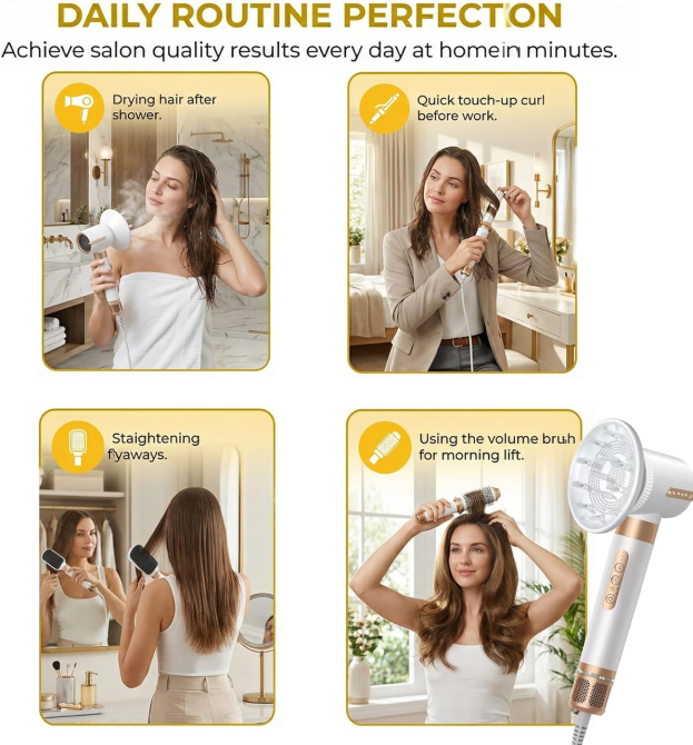 Стайлер для волосся Nora Styler Multi-Styler Pro 7-в-1, 1400 Вт, іонізація, сушка, завивка, випрямлення Київ - фото 8